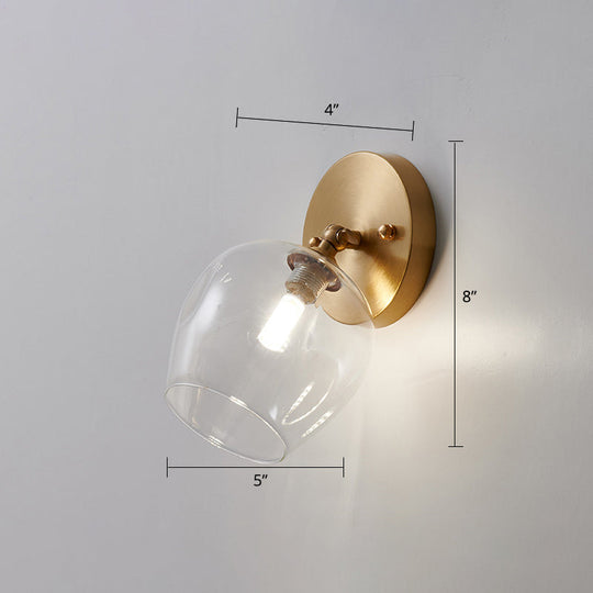 Rotatable Glass Wall Sconce - Small And Stylish Postmodern Brass Light