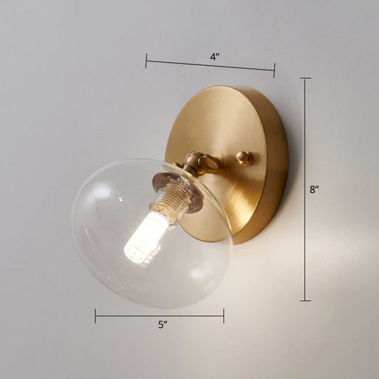 Rotatable Glass Wall Sconce - Small And Stylish Postmodern Brass Light