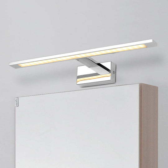 Modern Stainless Steel Led Vanity Light Fixture - Nickel Bathroom Lighting / 19 White