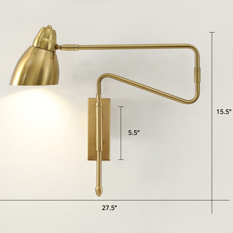 Modern Metal Angled Shade Wall Light - Extendable 1-Light Task Lamp For Studio