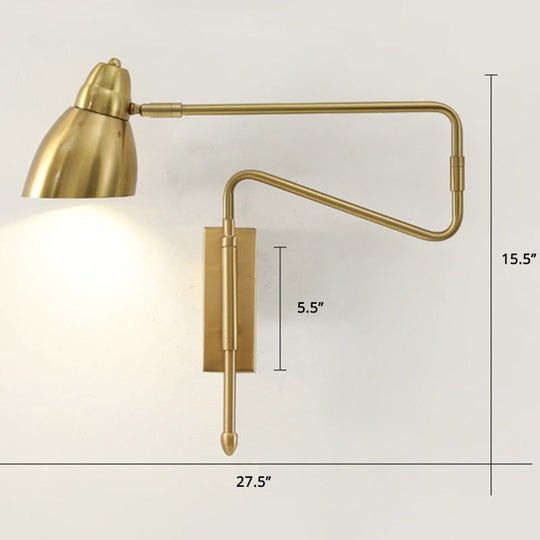 Modern Metal Angled Shade Wall Light - Extendable 1-Light Task Lamp For Studio