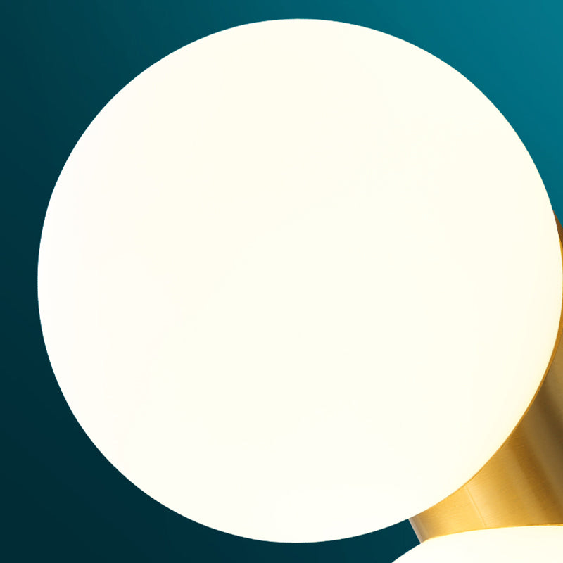 Sleek Opal Glass Wall Mount Lamp - Brass Bedside Sconce Light (1 Bulb)