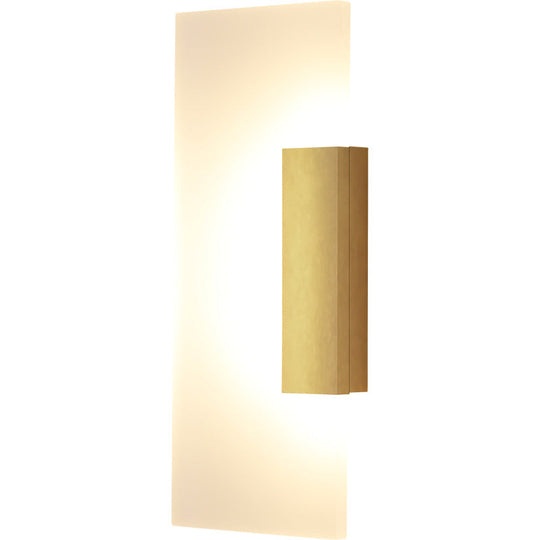 Gold Minimalist Led Wall Sconce For Hallway - Rectangular Acrylic Design