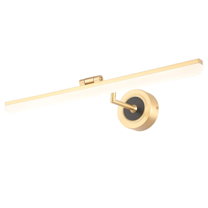 Minimalist Led Vanity Light For Bathroom Walls - Swing Arm Bath Bar With Acrylic Shade