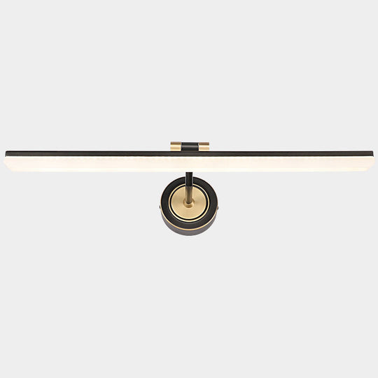 Minimalist Led Vanity Light For Bathroom Walls - Swing Arm Bath Bar With Acrylic Shade Black / 28.5