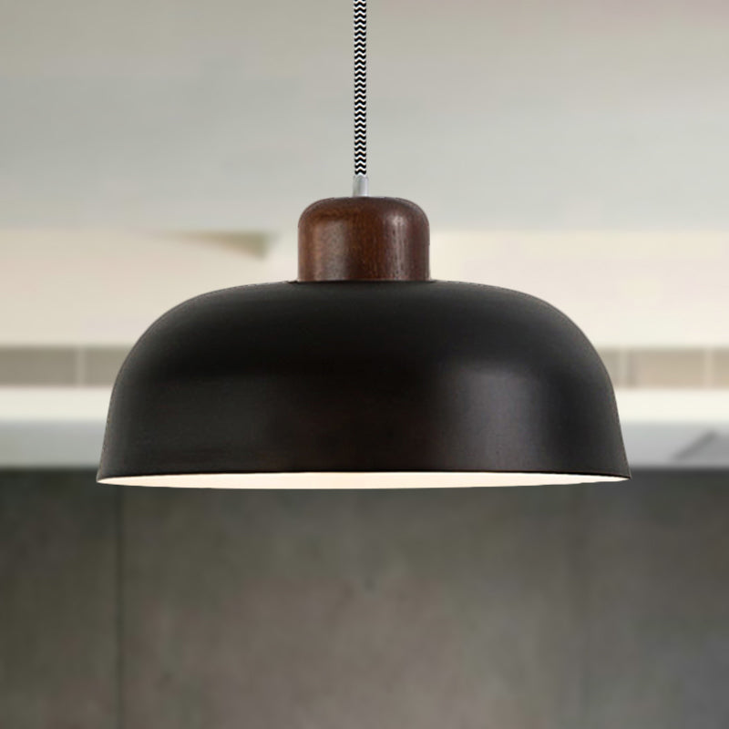 Vintage Style Metallic Pendant Lamp For Dining Table Ceiling With 12’/15’ W Bowl Shade 1 Light