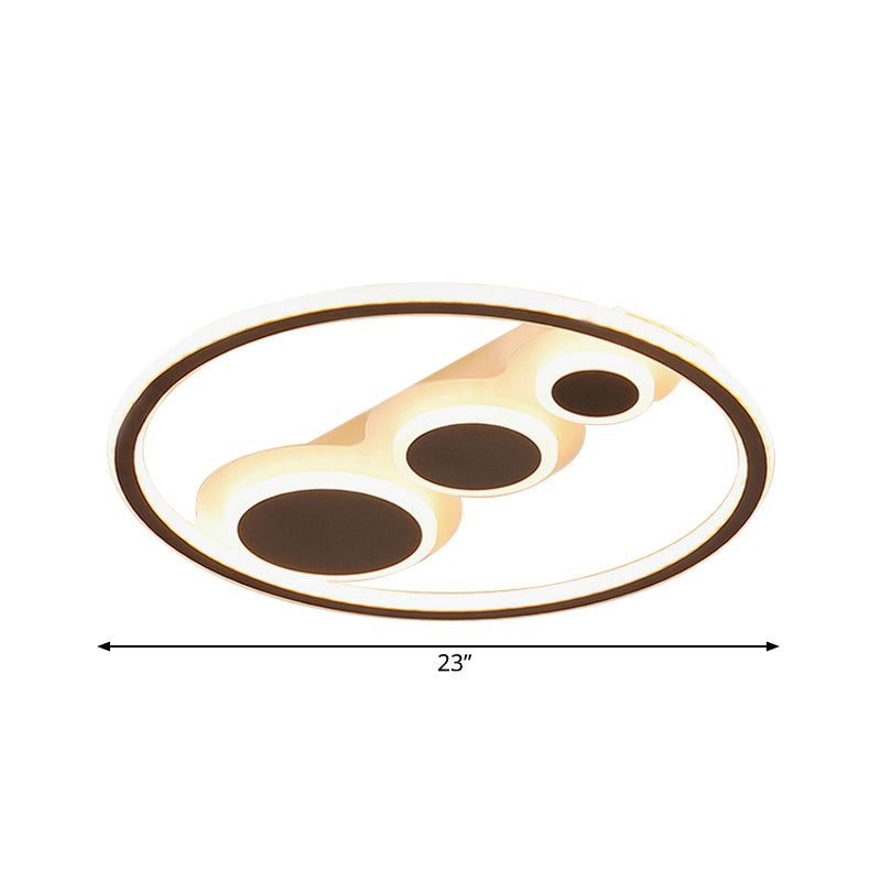 Modern Black Led Ceiling Light With Acrylic Lamp For Hotel Kitchen