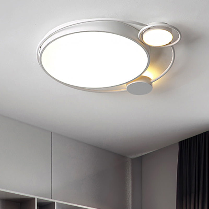 Modern Contemporary Flush Mount Acrylic Ceiling Light For Living Room White / 16 Warm