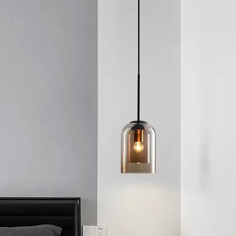 Modern Glass Pendant Ceiling Light For Bedroom - Bell Hanging Lamp