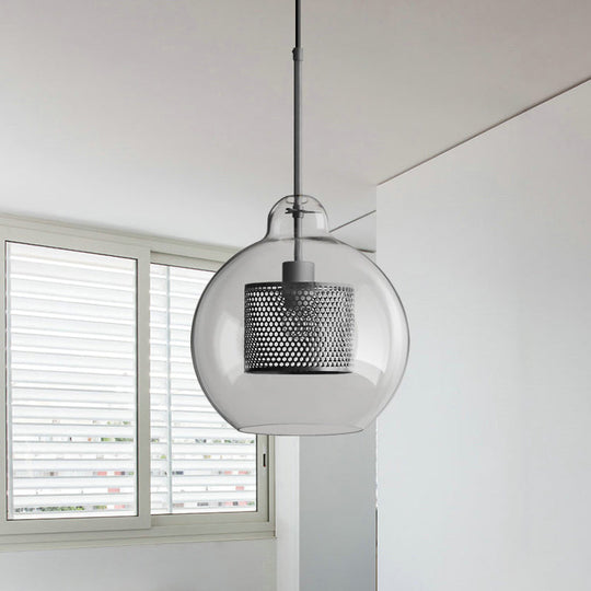 Modern Clear Glass Pendant Light For Dining Table - 1 Hanging Fixture