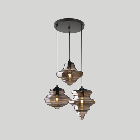 Modern Glass Pendant Lighting For Dining Room Table 3 / Smoke Gray Round