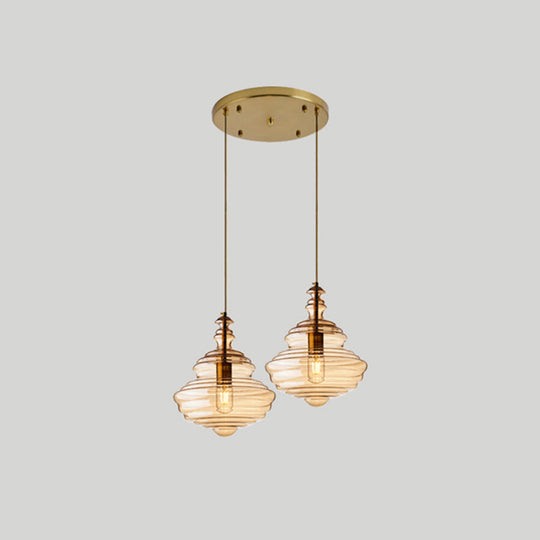 Modern Glass Pendant Lighting For Dining Room Table 2 / Cognac Round