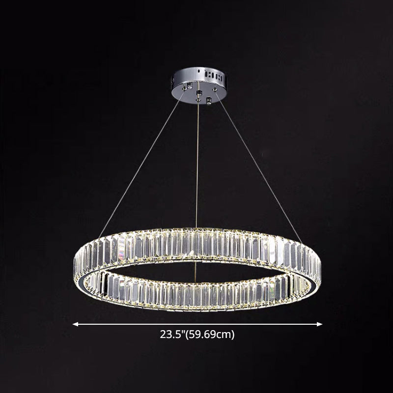 Contemporary Led Crystal Chandelier Pendant Light For Living Room