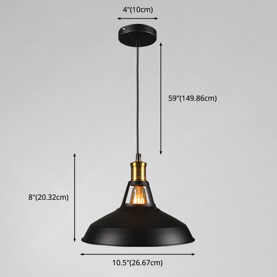 Industrial Metal Pendant Light Kit For Shaded Restaurant - Stylish Hanging Fixture