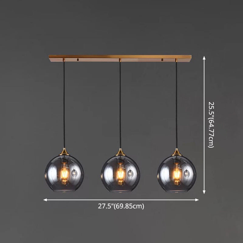 Modern Blown Glass Sphere Pendant Lights For Bedroom