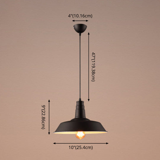 Metal Pendant Light With Industrial Style Shade - Perfect For Coffee Shop Or Restaurant