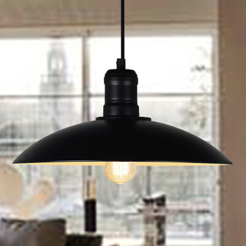 Vintage-Style Metal Pendant Lighting For Dining Room And Commercial Spaces In Black