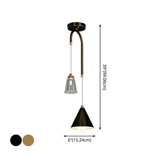 Industrial Mini Pendant Ceiling Light – Modern Metal Cone Hanging Lamp For Dining Room
