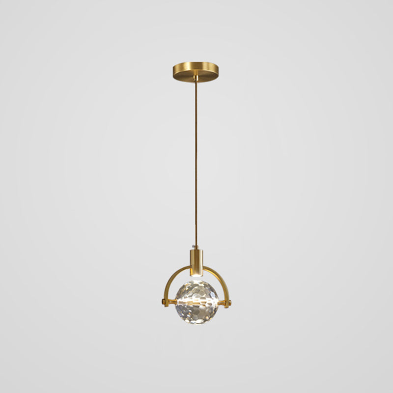 Mini Crystal Pendant Light With Brass Finish For Modern Living Spaces Dark Gold