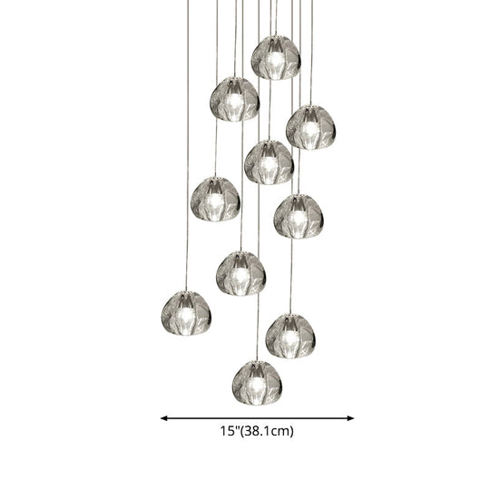Bubble Glass Mini Pendant Light - Modern Nordic Design Led Round Stair Hanging Lamp