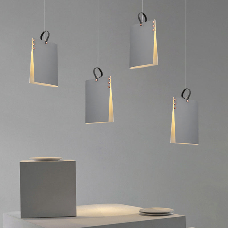 Metal Art Deco Pendant Light Fixture - Stylish Rectangle Design 1-Light