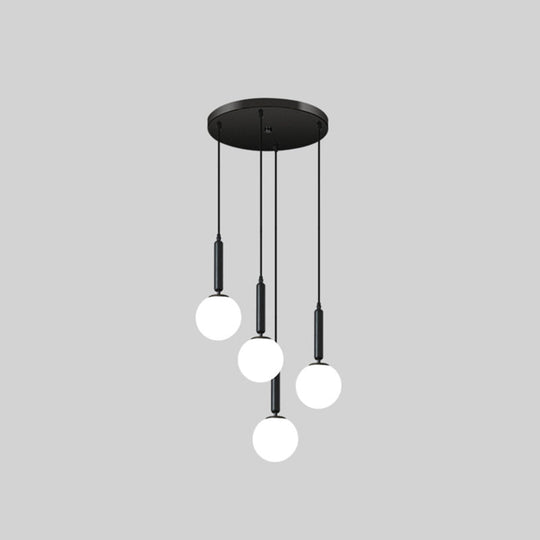 Minimalist Globe Pendant Light - Modern Metal Hanging Lamp For Living Room 4 / Black