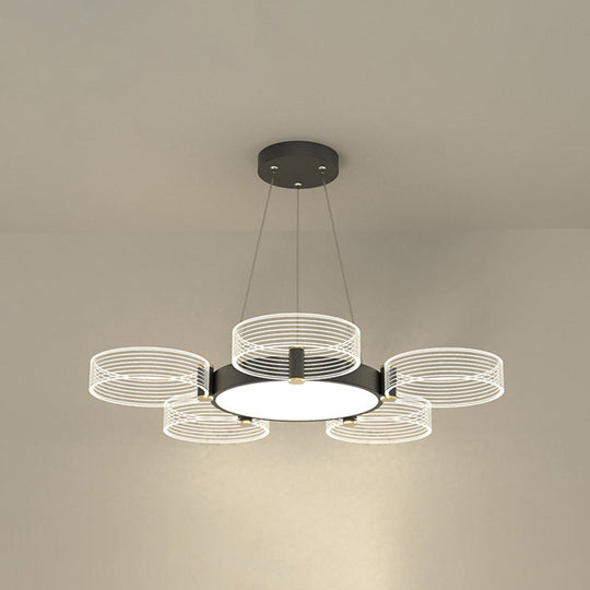 Modern Acrylic Circle Chandelier Pendant Light For Living Room