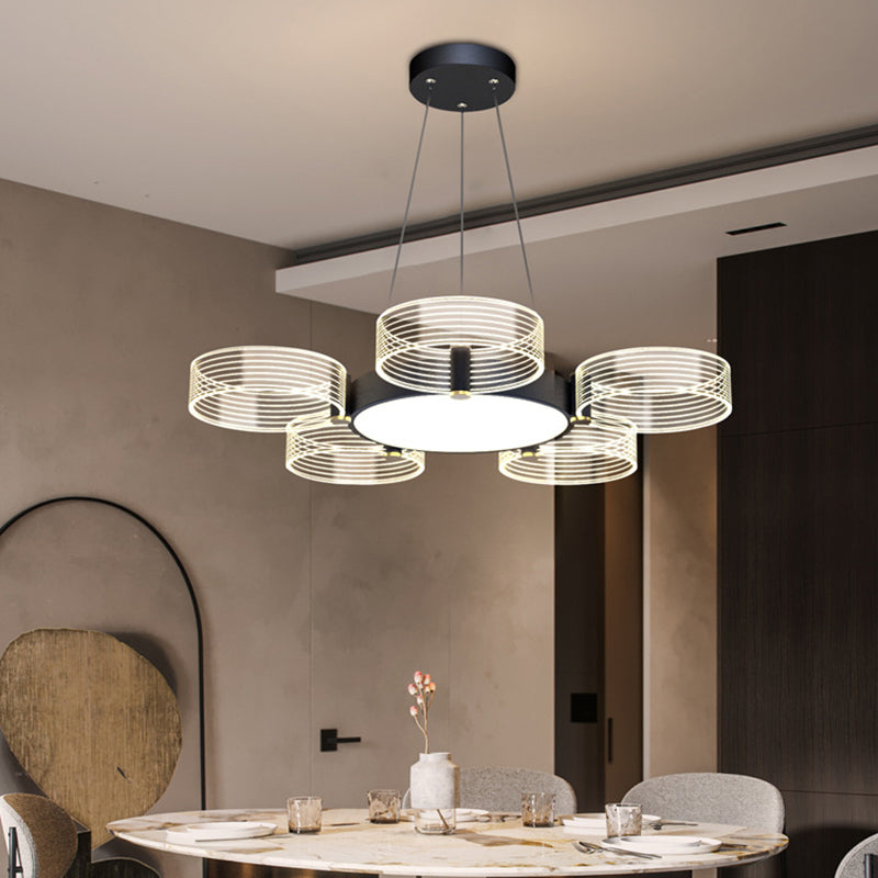 Modern Acrylic Circle Chandelier Pendant Light For Living Room