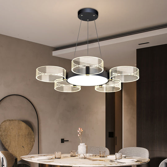 Modern Acrylic Circle Chandelier Pendant Light For Living Room