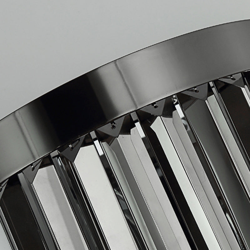 Smoke Gray Crystal Rod Wall Sconce With 2 Lights And 4 Tiers