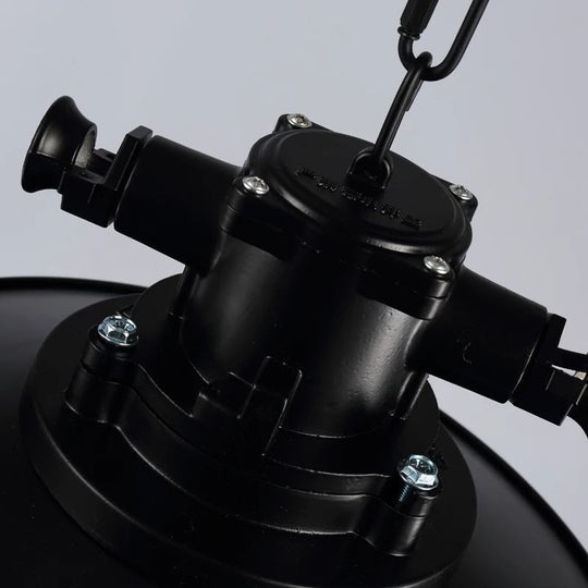 Retro Industrial Metal Hanging Light Kit - 1 Caged Pendant With Chain Perfect For Restaurants