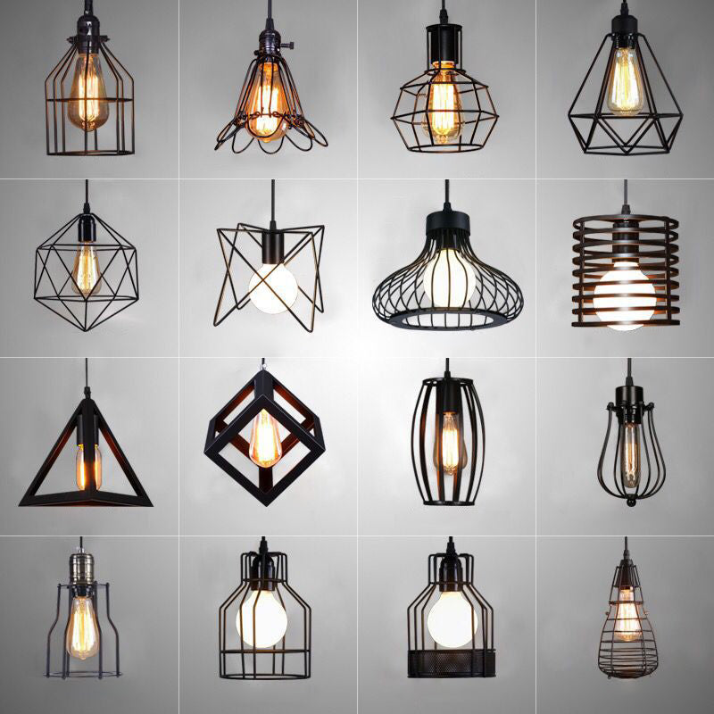 Industrial Retro 1-Light Pendant With Metal Cage For Bar - Hang In Style!