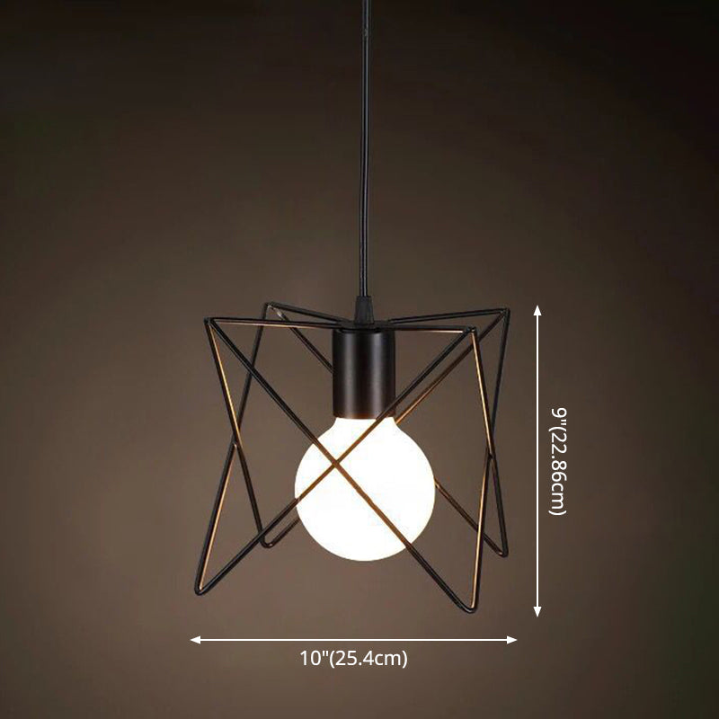 Industrial Retro 1-Light Pendant With Metal Cage For Bar - Hang In Style!