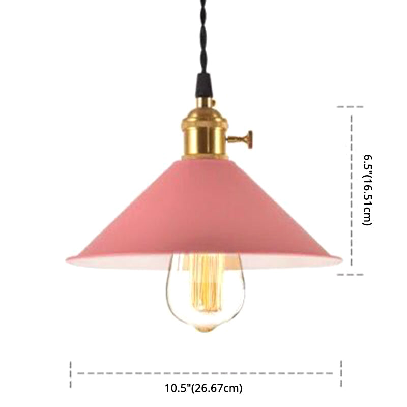 Nordic Industrial Macaron Pendant Light - Colorful Metal 1-Light Lighting