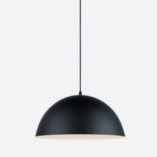 Dome Restaurant Pendant Light Modern Metal Design Hanging Ceiling With 1 Black / 12
