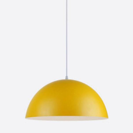 Dome Restaurant Pendant Light Modern Metal Design Hanging Ceiling With 1 Yellow / 12