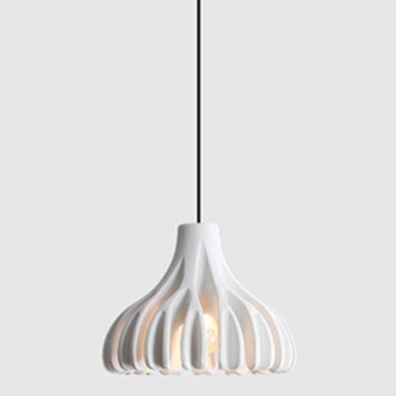Modern Nordic Resin Pendant Lamp With Coral Line Shade - 1-Light Hanging Fixture For Dining Room