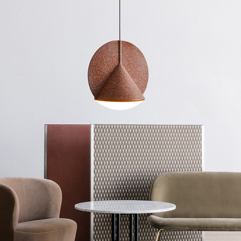 Nordic Modern 1-Light Round Shade Pendant Lamp For Living Room
