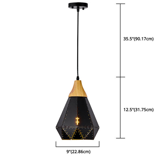 Diamond Drop Pendant Light For Modern Dining Rooms - Elegant 1-Light Ceiling Fixture