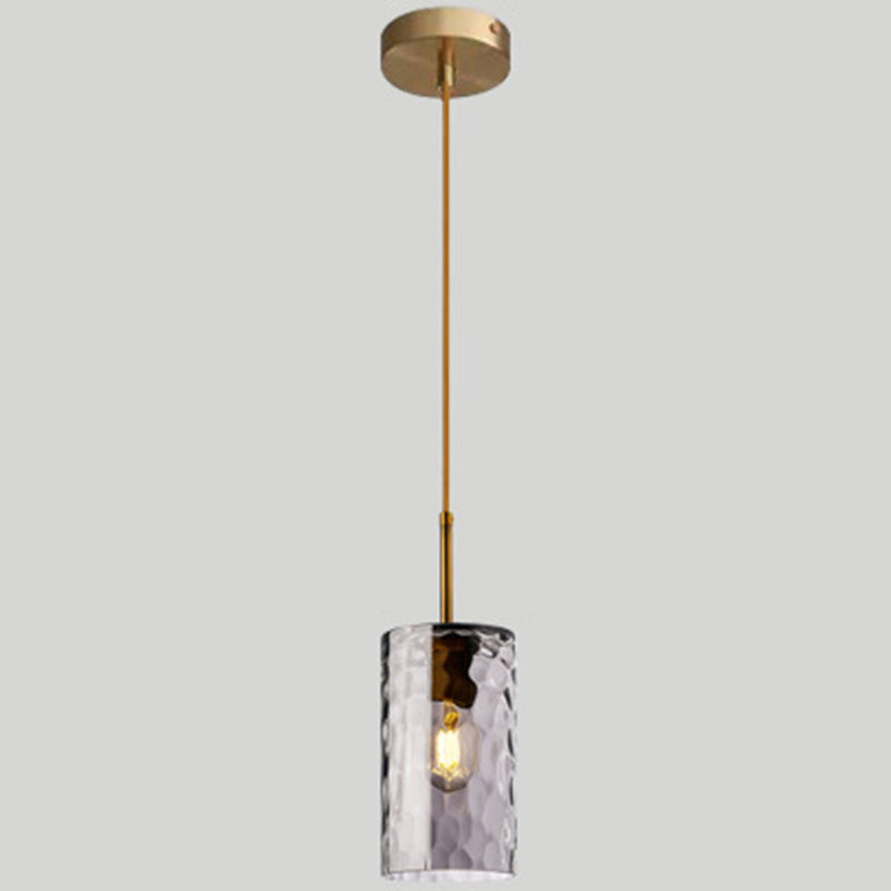 Minimalist Glass Pendant Lamp - Modern Ripple Design For Dining Room Smoke Gray