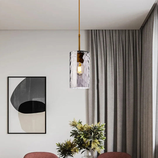 Minimalist Glass Pendant Lamp - Modern Ripple Design For Dining Room