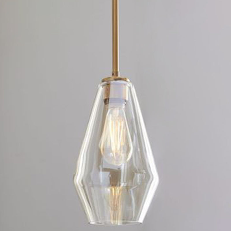 Modern Minimalist Glass Pendant Light For Dining Room - 1-Light Hanging Lamp Cognac / 7