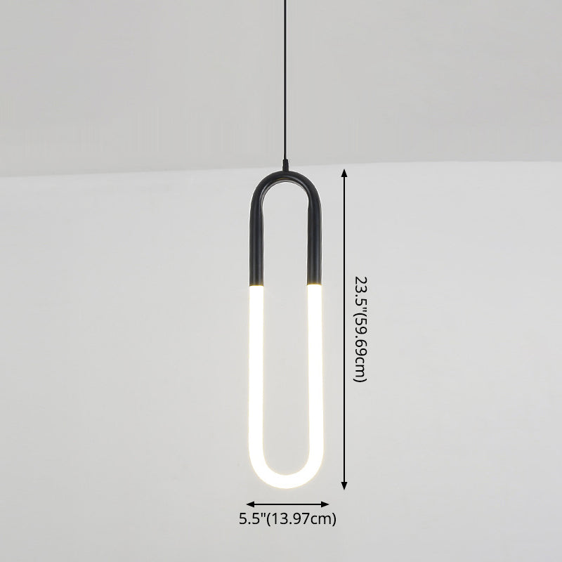 Minimalist U-Shaped Acrylic Led Pendant Light Fixture For Living Room Ceiling
