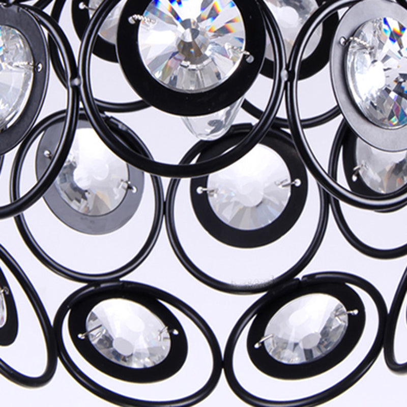 Minimalist Crystal Pendant Lamp With Hollowed-Out Dome Shape