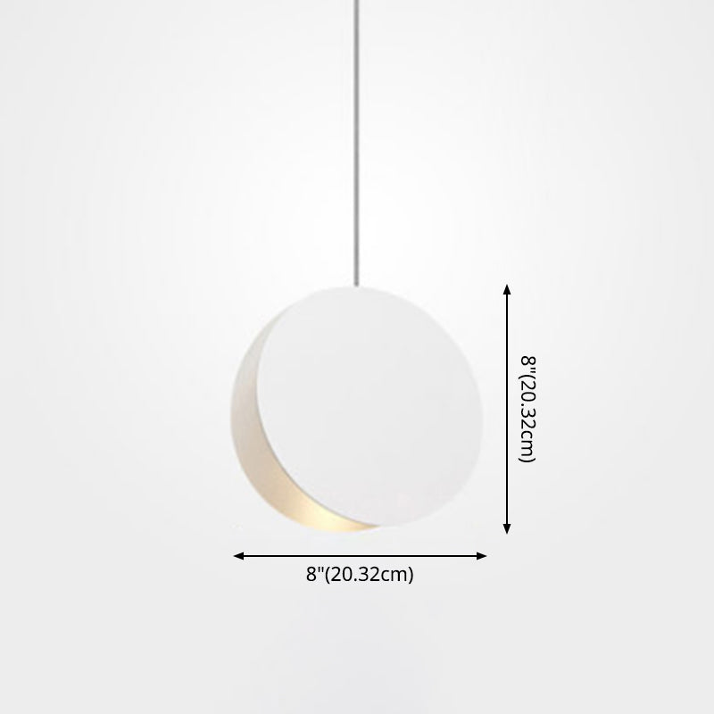 Shell-Inspired Round Pendant Lamp - Macaron Style Metal 1-Light Ceiling Light