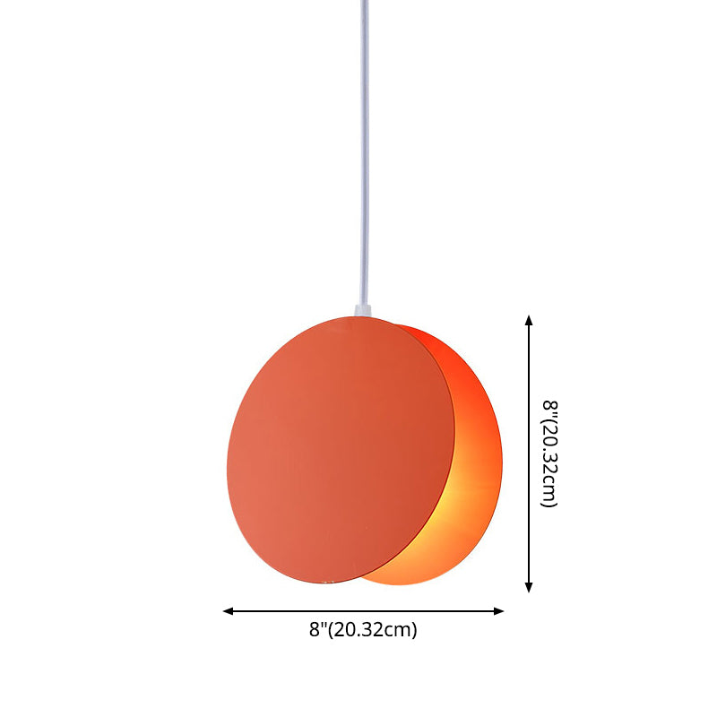 Round Pendant Lamp With Shell-Inspired Design And Macaron Style Metal Finish Perfect For Modern