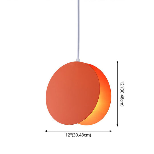 Round Pendant Lamp With Shell-Inspired Design And Macaron Style Metal Finish Perfect For Modern