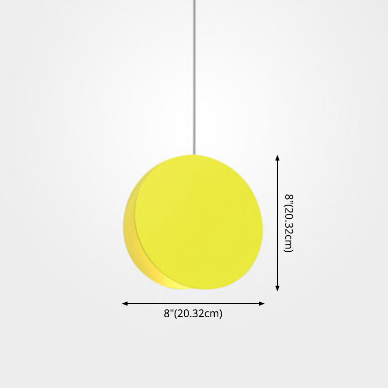 Shell-Inspired Round Pendant Lamp - Macaron Style Metal 1-Light Ceiling Light