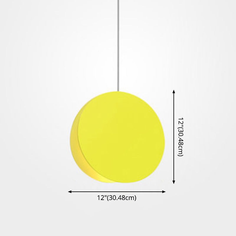 Shell-Inspired Round Pendant Lamp - Macaron Style Metal 1-Light Ceiling Light