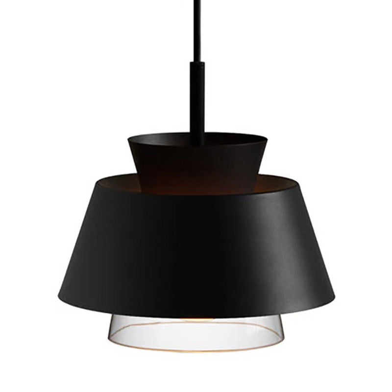 2-Shade Macaron Pendulum Light - Metal And Glass Ceiling Pendant Lamp